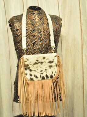 Cowhide Fringe Crossbody/Shoulder Bag – Pink Fringe Western Boho Purse